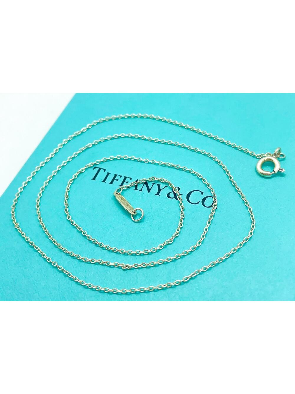 Tiffany & Co Sterling Silver Small Link Chain Necklace 18" w/ Box